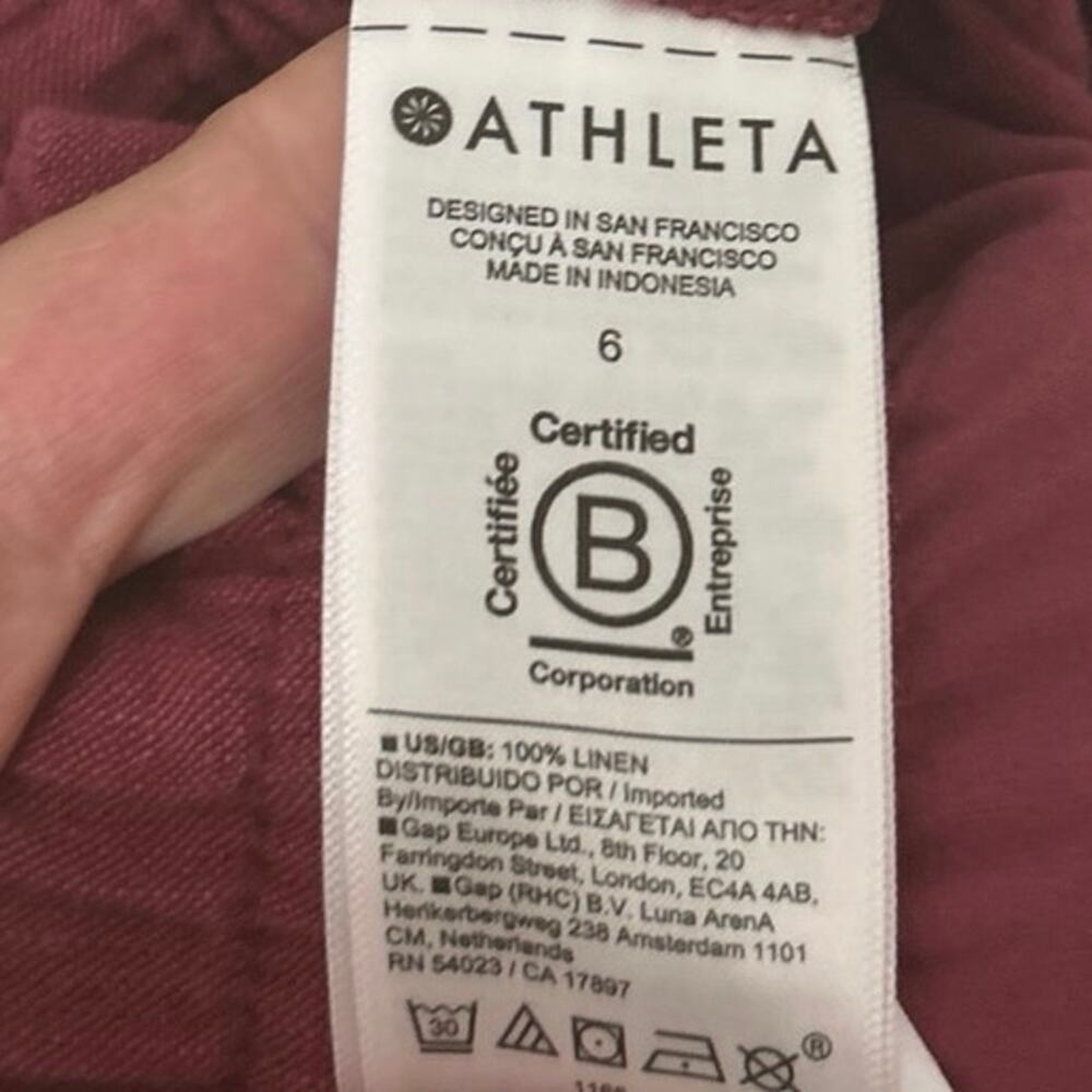 Athleta Retreat Linen Jogger Pants Coffeeberry 6 NWT Resort Vacation Summer - Picture 13 of 15